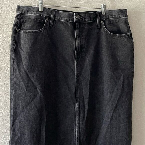 *Flaw-Spot* Madewell Denim Mid-Rise Maxi Skirt Size 33 in Lunar Wash NWT - Picture 9 of 14